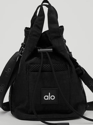Alo Trendy Brand Alo Womens Canvas Single-Shoulder Crossbody Bag Stylish Bucket Bag Handbag Mens Min