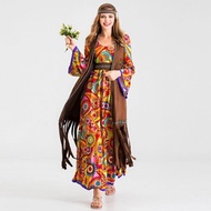 Womens Peace Love Hippie Dress Purim Party 60S 70S Hippie Stage Wear Costume Halloween Indian Tassel