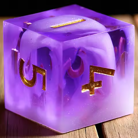 9 Polyhedral Resin DnD Dice Sets Violet Cloud Mirage
