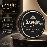 Saphir High Shine Shoe Polish Wax - Premium Beewax & Carnauba Wax for Leather - Mirror Finish & Glos