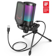 FIFINE AMPLIGAME A6V USB Condenser Microphone: Clear Gaming Microphone With RGB Lights And 1 Year Wa