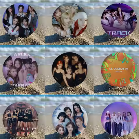 L-LE S-SSERAFIM Badges Tinplate Soft Button Pin Brooch Metal Badge Custom Jewelry Accessories Hat Ba