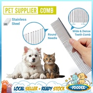 POODEE Pets Malaysia Pet Comb Dog Comb Grooming Comb Stainless Steel Spaced Rounded Teeth Shedding G