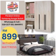 (READY STOCK MARRY018-2177551 ONLINE) BED ROOM SET + FREE 5' X 6" D FOAM MATTRESS
