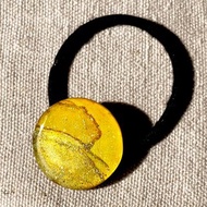 酒精墨水畫 髮圈 - 金黃