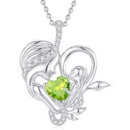 FANCIME Birthstone Mother & Child Heart Necklace - Tree of Life Pendant I Love You Mom  Gift for Mom