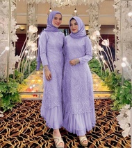GAMIS GERALDINE / BAHAN BRUKAT TILE MUTIARA/SIZE LXL XXL/GAMIS TILE / GAMIS PESTA