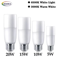 MIAOKA หลอดไฟ LED 3000K / 6500K ไฟสว่างมาก Daylight ผล E27หลอดไฟ LED [5W 10W 15W 20W] ประหยัด90% ประหยัดพลังงาน
