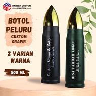 Tumbler Model Peluru Custom Grafir Nama dan Logo Botol TNI