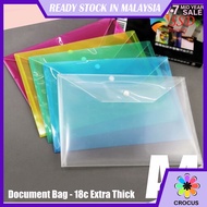 CROCUS.OS_SSD A4 Clear Paper File Folder 6 colors (Stationery School Office Case PP ) ready stock Ma
