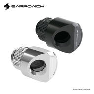 BARROWCH G1/4\" 45 Angled 360 Rotary Computer Water Cooling Build Necessary Elbow Fittings, Connector,Black,Silver,FBWT45-MR