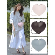 ALAIA  Love Genuine Leather Handbag CoeurBag, Diamond Nail Clutch Bag, Patent Leather One-Shoulder C