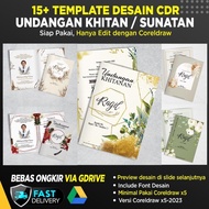 Perfect Template Undangan Khitan Cetak Cdr Desain Bunga