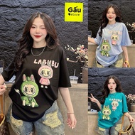 Women's Thai cotton t-shirt with WIDE FORM and La Bu Bu mix, super cool (M: LBB 888, loose fit)