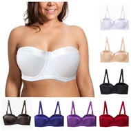 Womens Strapless Bra 32-46 B/C/D/DD/E 1/2 Cup Seamless Plus Size Balconette Bra AZ059