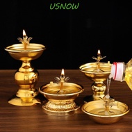 USNOW Alloy Oil Lamp, Anti-slip Exquisite Butter Lamp Holder, Vintage Adjustable High-legged Oil Dish Ornaments Household