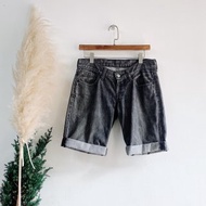 levis / 599 W30 鐵灰經典素面 男丹寧牛仔短褲 自改古著 vintage