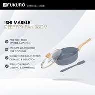 Fukuro Ishi Marble Non-Stick Deep Fry Pan (28cm) with Silicone Spatula Set