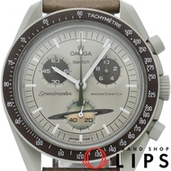 Swatch Omega x Swatch Bioceramic Moonswatch Mission to Saturn S033T100 男士腕錶 米色，成色極佳，帶原裝盒和保固卡 [二手]