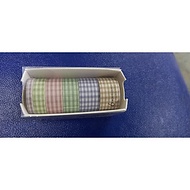 Hộp washi tape 6 cuộn vintage họa tiết kẻ caro cute xinh yêu dán sổ tay Lalunavn - A06