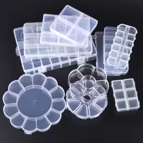 Transparent Plastic Storage Box Organizer Adjustable Container Jewelry Box For Beads Earring Home St