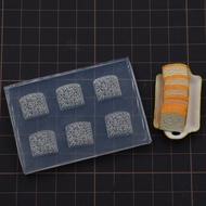 Miniature Food Play Toast Bread Slices Mini diy Sandwich Toast Silicone Mold Ultra-Light Clay Soft C