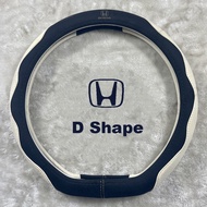 38cm 15 Inches Suede Cowhide Leather Car Steering Wheel Cover Trim Protector Styling Accessories for Honda City Jazz Civic CRV HRV BRV Brio WRV Accord CRZ Freed Odyssey Vezel