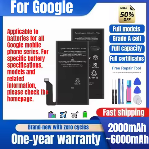 Battery for Google Pixel XL(5.5)/Nexus M1/2/2XL/2XL Right/3/3A/3XL/4/4A/5/5A/6/6A/7/7A/8/8A/9/9 Pro 