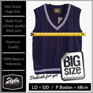 Vest Knit Oversize Jumbo Rompi Rajut Pria Wanita Bigsize XXL LD120 XXXL LD130 XXXXL LD140 Hingga BB1