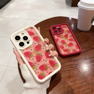 Cute Strawberry Flowers Case Cover For Reno 15 Pro 15F 14 13 12 11 Plus 14F 13F A6 Pro A5 A79 13F 12
