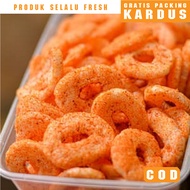 SNACK MAKANAN RINGAN KILOAN RING IKAN PEDAS / KRUPUK IKAN / KRUPUK PEDAS 200 GRAM CAMILAN PEDAS