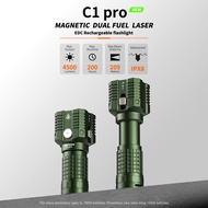 NICRON ไฟฉาย C1pro มินิไฟฉายไทเทเนียมยุทธวิธีขนาดเล็ก4500ลูเมนแหล่งกำเนิดไฟสองดวง4 LED & แสงสีเขียว