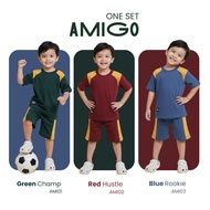 Amigo One Set Children's short-sleeved T-shirt and pants made of Cotton Combed, play clothes