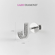 LAZO DIAMOND Initial Pavé Diamond Stud Earring in 9k White Gold
