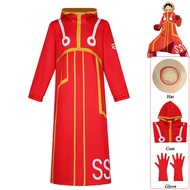 Anime ONE PIECE Luffy Cosplay Costume Egghead Island Monkey D Luffy Robe Hat Glove Outfit Halloween 
