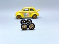 Z256 Custom Paint Rim Tayar Getah Rubber Wheels 5 Spoke Race Gold 8mm Long Axle