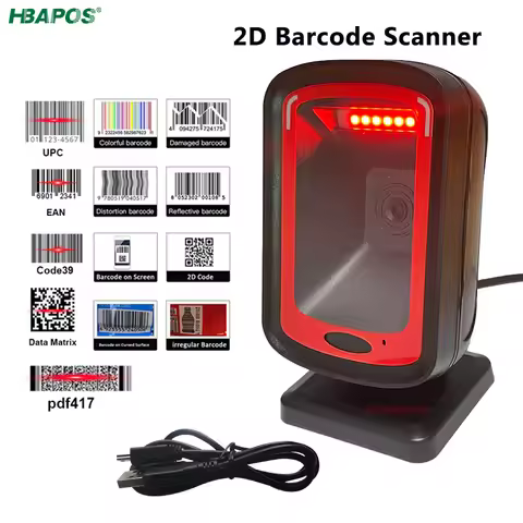 Barcode Scanner 1D 2D QR Code Omnidirectional Desktop High-performance Auto Sense Data Matrix Bar co