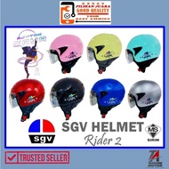 SGV HELMET RIDER 2 / TOPI KELEDAR / HALF CUT HELEMT STENG / WITH VISOR / SIRIM APPROVED / ORIGINAL S