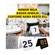 TABLE NUMBER RESTAURANT CAFE ACRYLIC 6*6 CUSTOME