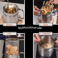 3in1 Multifunctional Oil Strainer Pot Deep Frying Basket Grease Container for Kitchen