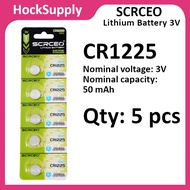 [5pcs $4.50] SCRCEO CR1225 Lithium 3V Button Battery 1225 [FAST SHIP OUT]