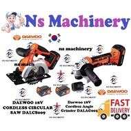 DAEWOO 20V CORDLESS CIRCULAR SAW DALCS009 + Daewoo 20V Cordless Angle Grinder DALAG005