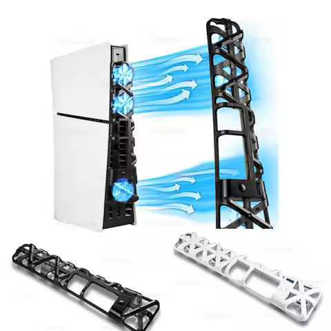 For PS5 Slim Cooling Fan 3 Levels LED Light USB3.0 Hubs Cooling System For Play Station 5 Slim Disc/