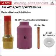 [Seui43] 4 cái Mỏ Hàn Tig 54n16 gốm sứ vòi phun Tig thân ống kẹp vòi phun khí trung bình 1.0/1.6/2.0