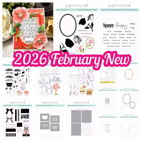 New 2026 February Reflections: Hebrews 11 Die Sentiments: Happy Everything Blossoms Flower Stamps Di