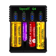 Vapcell Q4 4 Slot Smart Battery Charger AWT Xtar Basen 18350/18650/22650/25500/26650 & etc