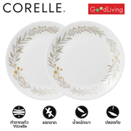 Corelle Silver Crown จานอาหาร จานแก้ว ขนาด 10 นิ้ว (25.5 cm.) จำนวน 2 ชิ้น [C-03-110-SVC-2]