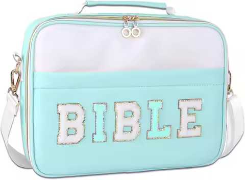 Bible Cover Case for Women Large Chenille Letter Bag with Shoulder Strap Bible Carrying Bags for Bib