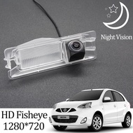 Owtosin HD 1280*720 Fisheye Rear View Camera For Nissan March/Micra K13 2010 2011 2012 2013 2014 2015 2016 2017 Car Moni