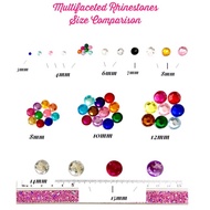 Multifaceted Rhinestones From 3mm to 15mm in Clear, Colors and Assorted